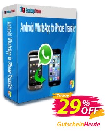 Backuptrans Android WhatsApp to iPhone Transfer Gutschein Backuptrans Android WhatsApp to iPhone Transfer (Personal Edition) excellent discount code 2024 Aktion: dreaded offer code of Backuptrans Android WhatsApp to iPhone Transfer (Personal Edition) 2024