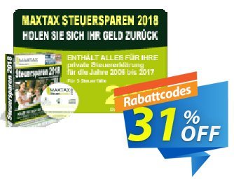 MAXTAX Steuersparen 2018 Standard Spar-Abonnement Coupon, discount MAXTAX SPAR-ABO. Promotion: super promotions code of MAXTAX Steuersparen 2024 Standard Spar-Abonnement  2024