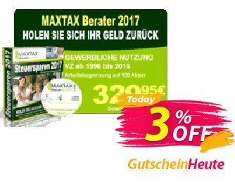 MAXTAX - Beraterversion 2017 - 100 Akten Coupon, discount MAXTAX SPAR-ABO. Promotion: excellent sales code of MAXTAX - Beraterversion 2017 - 100 Akten 2024
