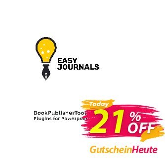 Easy Journals Pro Gutschein Easy Journals Pro (Plugin for Powerpoint) Stunning discount code 2024 Aktion: Stunning discount code of Easy Journals Pro (Plugin for Powerpoint) 2024