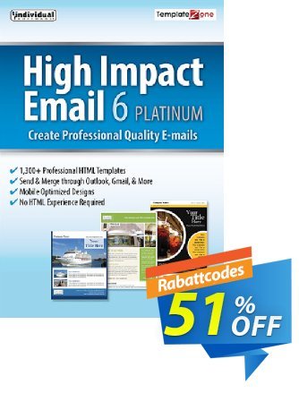 High Impact Email 6 Platinum Gutschein 30% OFF High Impact Email 6 Platinum, verified Aktion: Amazing promo code of High Impact Email 6 Platinum, tested & approved