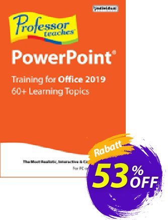 Professor Teaches PowerPoint 2019 Coupon, discount Professor Teaches PowerPoint 2013 special discount code 2024. Promotion: special discount code of Professor Teaches PowerPoint 2013 2024
