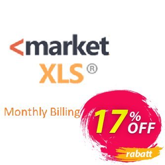 MarketXLS Monthly Billing Gutschein 15% OFF MarketXLS Monthly Billing, verified Aktion: Super discount code of MarketXLS Monthly Billing, tested & approved