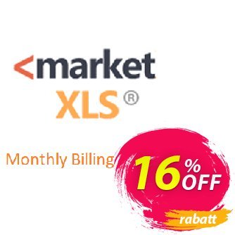 MarketXLS Pro Plus Monthly Billing Coupon, discount 15% OFF MarketXLS Pro Plus Monthly Billing, verified. Promotion: Super discount code of MarketXLS Pro Plus Monthly Billing, tested & approved