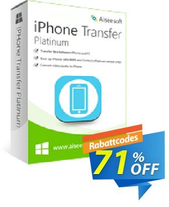 Aiseesoft iPhone Transfer Platinum discount coupon 40% Aiseesoft - 