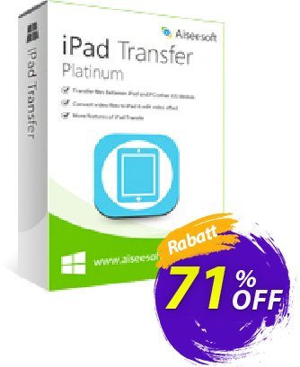 Aiseesoft iPad Transfer Platinum discount coupon Aiseesoft iPad Transfer Platinum - 