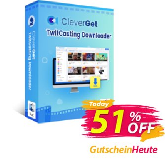 CleverGet TwitCasting download for MAC Coupon, discount CleverGet TCD for Mac Formidable promotions code 2024. Promotion: Formidable promotions code of CleverGet TCD for Mac 2024