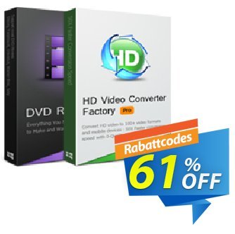 DVD Ripper Pro + HD Video Converter Factory Pro Lifetime License (Discount pack)Außendienst-Promotions 61% OFF DVD Ripper Pro + HD Video Converter Factory Pro Lifetime License (Discount pack), verified