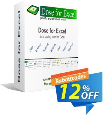 Dose for Excel Coupon, discount Coupon code Dose for Excel. Promotion: Dose for Excel Exclusive offer 