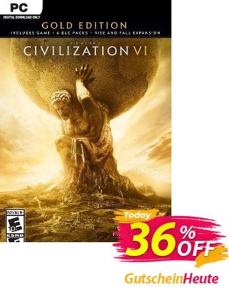 Sid Meier’s Civilization VI 6 Gold Edition PC (EU) Coupon, discount Sid Meier’s Civilization VI 6 Gold Edition PC (EU) Deal. Promotion: Sid Meier’s Civilization VI 6 Gold Edition PC (EU) Exclusive offer 