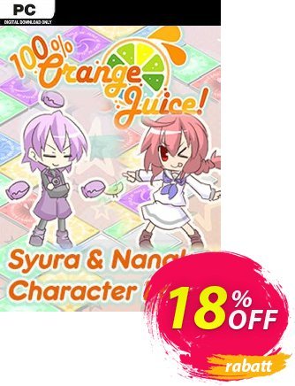 100% Orange Juice Syura & Nanako Character Pack PC Coupon, discount 100% Orange Juice Syura &amp; Nanako Character Pack PC Deal. Promotion: 100% Orange Juice Syura &amp; Nanako Character Pack PC Exclusive offer 