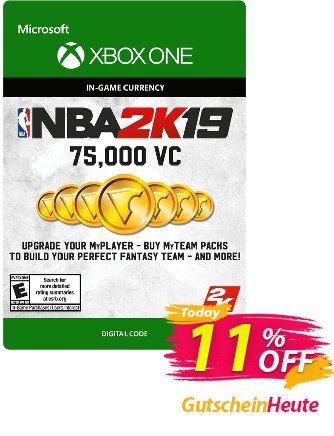 NBA 2K19: 75,000 VC Xbox One Gutschein NBA 2K19: 75,000 VC Xbox One Deal Aktion: NBA 2K19: 75,000 VC Xbox One Exclusive offer 