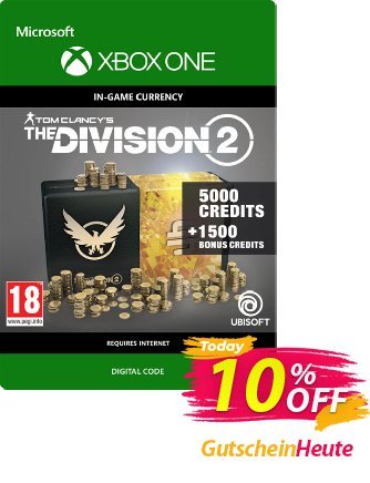 Tom Clancy's The Division 2 6500 Credits Xbox One Gutschein Tom Clancy's The Division 2 6500 Credits Xbox One Deal Aktion: Tom Clancy's The Division 2 6500 Credits Xbox One Exclusive offer 