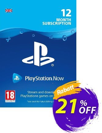PlayStation Now 12 Month Subscription - UK  Gutschein PlayStation Now 12 Month Subscription (UK) Deal Aktion: PlayStation Now 12 Month Subscription (UK) Exclusive offer 
