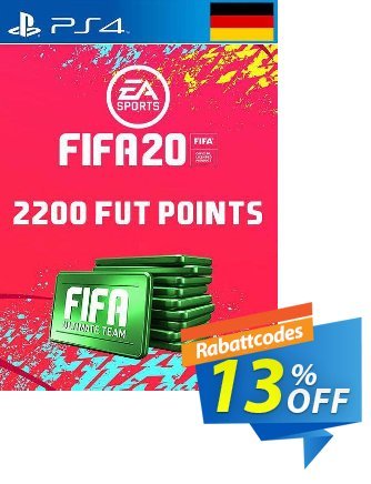 2200 FIFA 20 Ultimate Team Points PS4 (Germany) Coupon, discount 2200 FIFA 20 Ultimate Team Points PS4 (Germany) Deal. Promotion: 2200 FIFA 20 Ultimate Team Points PS4 (Germany) Exclusive offer 