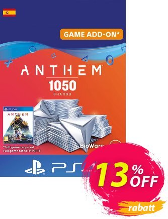 Anthem 1050 Shards PS4 (Spain) Coupon, discount Anthem 1050 Shards PS4 (Spain) Deal. Promotion: Anthem 1050 Shards PS4 (Spain) Exclusive offer 