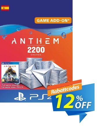 Anthem 2200 Shards PS4 (Spain) Coupon, discount Anthem 2200 Shards PS4 (Spain) Deal. Promotion: Anthem 2200 Shards PS4 (Spain) Exclusive offer 