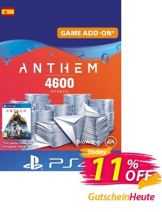 Anthem 4600 Shards PS4 (Spain) Coupon, discount Anthem 4600 Shards PS4 (Spain) Deal. Promotion: Anthem 4600 Shards PS4 (Spain) Exclusive offer 