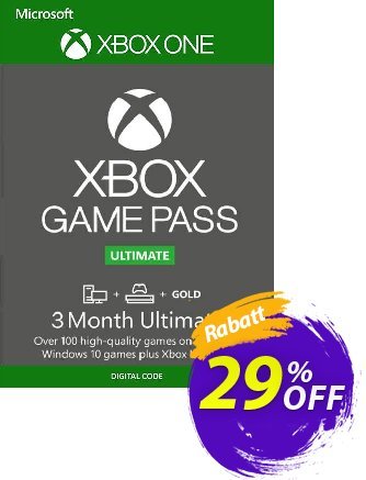 3 Month Xbox Game Pass Ultimate Xbox One / PC Coupon, discount 3 Month Xbox Game Pass Ultimate Xbox One / PC Deal. Promotion: 3 Month Xbox Game Pass Ultimate Xbox One / PC Exclusive offer 