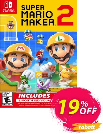 Super Mario Maker 2 + 12 Month Membership Switch discount coupon Super Mario Maker 2 + 12 Month Membership Switch Deal - Super Mario Maker 2 + 12 Month Membership Switch Exclusive offer 