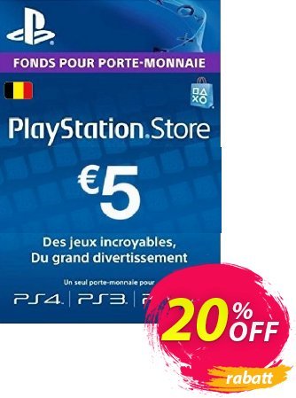 PlayStation Network (PSN) Card - 5 EUR (Belgium) Coupon, discount PlayStation Network (PSN) Card - 5 EUR (Belgium) Deal. Promotion: PlayStation Network (PSN) Card - 5 EUR (Belgium) Exclusive offer 