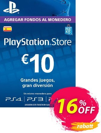 PlayStation Network (PSN) Card - 10 EUR (Spain) Coupon, discount PlayStation Network (PSN) Card - 10 EUR (Spain) Deal. Promotion: PlayStation Network (PSN) Card - 10 EUR (Spain) Exclusive offer 