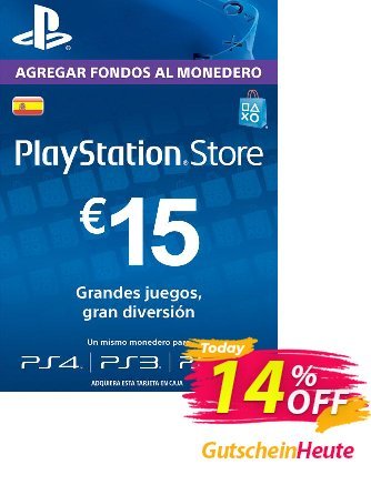 PlayStation Network (PSN) Card - 15 EUR (Spain) Coupon, discount PlayStation Network (PSN) Card - 15 EUR (Spain) Deal. Promotion: PlayStation Network (PSN) Card - 15 EUR (Spain) Exclusive offer 