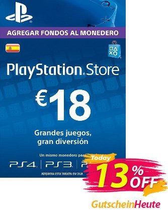 PlayStation Network - PSN Card - 18 EUR - Spain  Gutschein PlayStation Network (PSN) Card - 18 EUR (Spain) Deal Aktion: PlayStation Network (PSN) Card - 18 EUR (Spain) Exclusive offer 