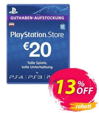 PlayStation Network (PSN) Card - 20 EUR (Austria) Coupon, discount PlayStation Network (PSN) Card - 20 EUR (Austria) Deal. Promotion: PlayStation Network (PSN) Card - 20 EUR (Austria) Exclusive offer 