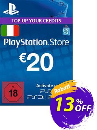 PlayStation Network (PSN) Card - 20 EUR (Italy) Coupon, discount PlayStation Network (PSN) Card - 20 EUR (Italy) Deal. Promotion: PlayStation Network (PSN) Card - 20 EUR (Italy) Exclusive offer 