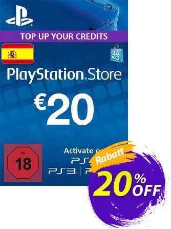 PlayStation Network - PSN Card - 20 EUR - Spain  Gutschein PlayStation Network (PSN) Card - 20 EUR (Spain) Deal Aktion: PlayStation Network (PSN) Card - 20 EUR (Spain) Exclusive offer 