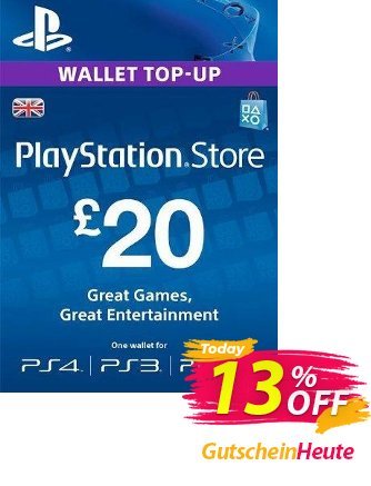 Playstation Network Card - £20 - PS Vita/PS3/PS4  Gutschein Playstation Network Card - £20 (PS Vita/PS3/PS4) Deal Aktion: Playstation Network Card - £20 (PS Vita/PS3/PS4) Exclusive offer 