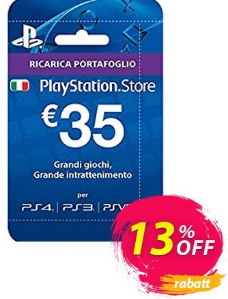 PlayStation Network (PSN) Card - 35 EUR (Italy) Coupon, discount PlayStation Network (PSN) Card - 35 EUR (Italy) Deal. Promotion: PlayStation Network (PSN) Card - 35 EUR (Italy) Exclusive offer 