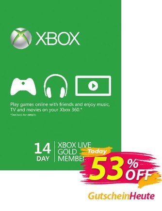 14 Day Xbox Live Gold Trial Membership (Xbox One/360) Coupon, discount 14 Day Xbox Live Gold Trial Membership (Xbox One/360) Deal. Promotion: 14 Day Xbox Live Gold Trial Membership (Xbox One/360) Exclusive offer 