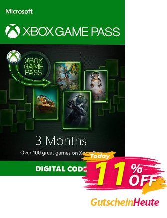 3 Month Xbox Game Pass Xbox One Gutschein 3 Month Xbox Game Pass Xbox One Deal Aktion: 3 Month Xbox Game Pass Xbox One Exclusive offer 