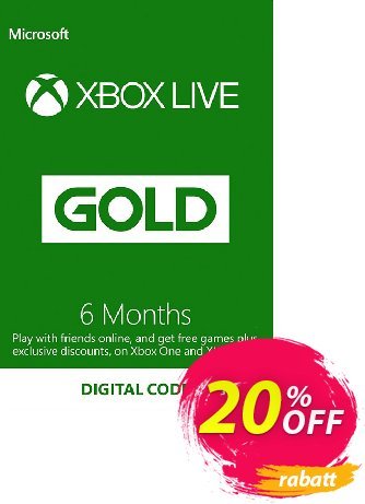 6 Month Xbox Live Gold Membership (EU) Coupon, discount 6 Month Xbox Live Gold Membership (EU) Deal. Promotion: 6 Month Xbox Live Gold Membership (EU) Exclusive offer 