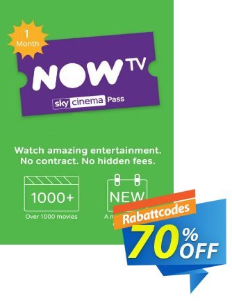 NOW TV - 1 Month Movie Pass Gutschein NOW TV - 1 Month Movie Pass Deal Aktion: NOW TV - 1 Month Movie Pass Exclusive offer 