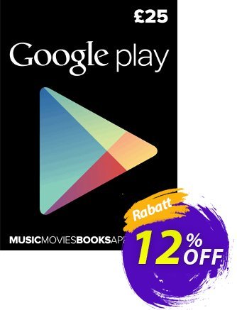 Google Play Gift Card £25 GBP Coupon, discount Google Play Gift Card £25 GBP Deal. Promotion: Google Play Gift Card £25 GBP Exclusive offer 