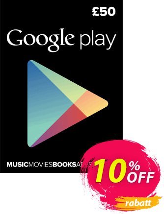 Google Play Gift Card £50 GBP Gutschein Google Play Gift Card £50 GBP Deal Aktion: Google Play Gift Card £50 GBP Exclusive offer 