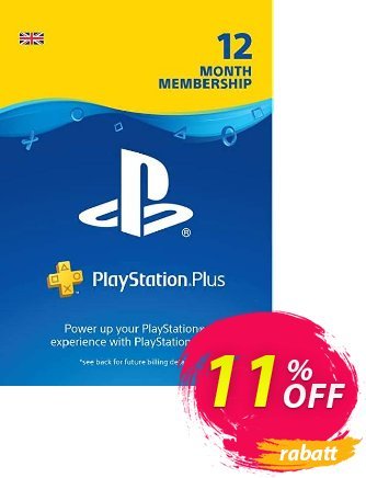 PlayStation Plus - 12 Month Subscription (UK) Coupon, discount PlayStation Plus - 12 Month Subscription (UK) Deal. Promotion: PlayStation Plus - 12 Month Subscription (UK) Exclusive offer 