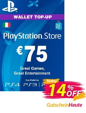 Playstation Network (PSN) Card - 75 EUR (Italy) discount coupon Playstation Network (PSN) Card - 75 EUR (Italy) Deal - Playstation Network (PSN) Card - 75 EUR (Italy) Exclusive offer 
