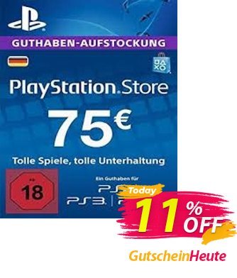 PlayStation Network (PSN) Card - 75 EUR (Germany) Coupon, discount PlayStation Network (PSN) Card - 75 EUR (Germany) Deal. Promotion: PlayStation Network (PSN) Card - 75 EUR (Germany) Exclusive offer 