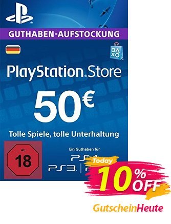 PlayStation Network - PSN Card - 50 EUR - Germany  Gutschein PlayStation Network (PSN) Card - 50 EUR (Germany) Deal Aktion: PlayStation Network (PSN) Card - 50 EUR (Germany) Exclusive offer 
