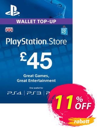 Playstation Network (PSN) Card - 45 GBP Coupon, discount Playstation Network (PSN) Card - 45 GBP Deal. Promotion: Playstation Network (PSN) Card - 45 GBP Exclusive offer 