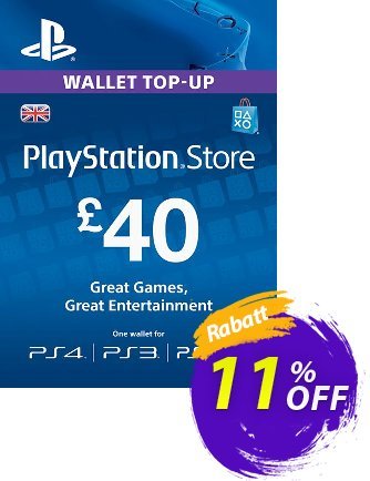 Playstation Network Card - £40 - PS Vita/PS3/PS4  Gutschein Playstation Network Card - £40 (PS Vita/PS3/PS4) Deal Aktion: Playstation Network Card - £40 (PS Vita/PS3/PS4) Exclusive offer 