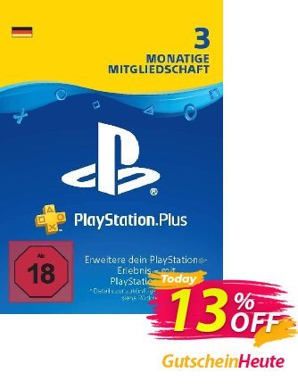 PlayStation Plus - PS+ - 3 Month Subscription - Germany  Gutschein PlayStation Plus (PS+) - 3 Month Subscription (Germany) Deal Aktion: PlayStation Plus (PS+) - 3 Month Subscription (Germany) Exclusive offer 