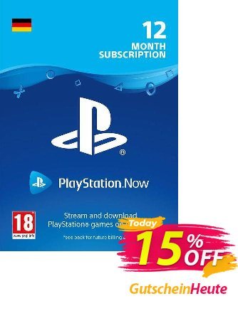 PlayStation Now 12 Month Subscription - Germany  Gutschein PlayStation Now 12 Month Subscription (Germany) Deal Aktion: PlayStation Now 12 Month Subscription (Germany) Exclusive offer 