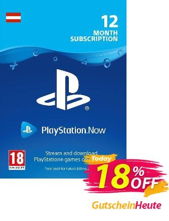 PlayStation Now 12 Month Subscription - Austria  Gutschein PlayStation Now 12 Month Subscription (Austria) Deal Aktion: PlayStation Now 12 Month Subscription (Austria) Exclusive offer 