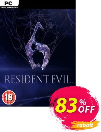 Resident Evil 6 PC Coupon, discount Resident Evil 6 PC Deal. Promotion: Resident Evil 6 PC Exclusive offer 