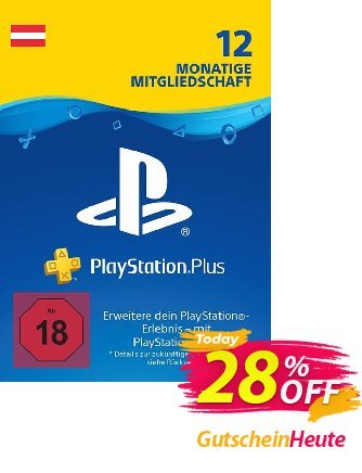 PlayStation Plus - PS+ - 12 Month Subscription - Austria  Gutschein PlayStation Plus (PS+) - 12 Month Subscription (Austria) Deal Aktion: PlayStation Plus (PS+) - 12 Month Subscription (Austria) Exclusive Easter Sale offer 
